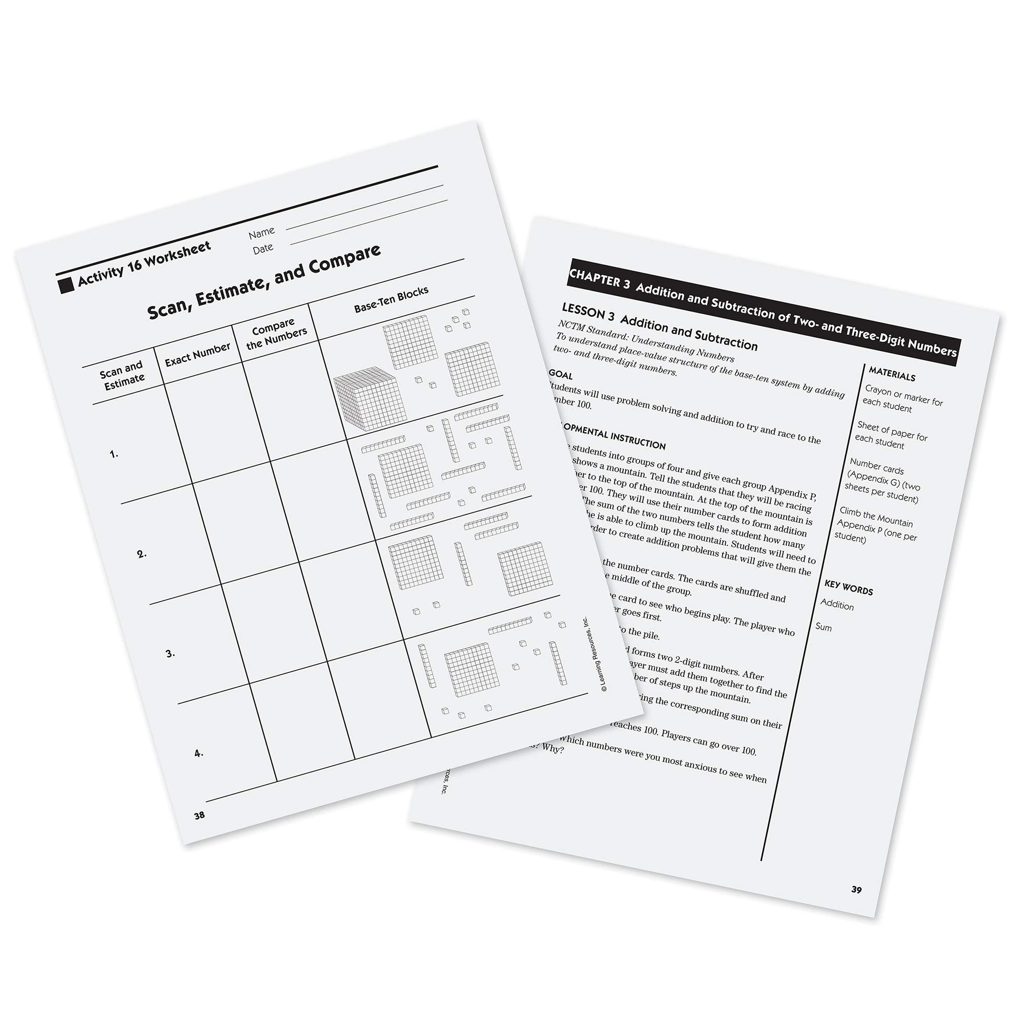 Learning Resources Base Ten Activity Book, Math Resources Booklet, 107 Page Activity Book, Homeschool Books, Math Help For Paren