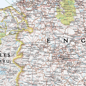 National Geographic England and Wales Wall Map  Classic (30 x 36 in) (National Geographic Reference Map),Used