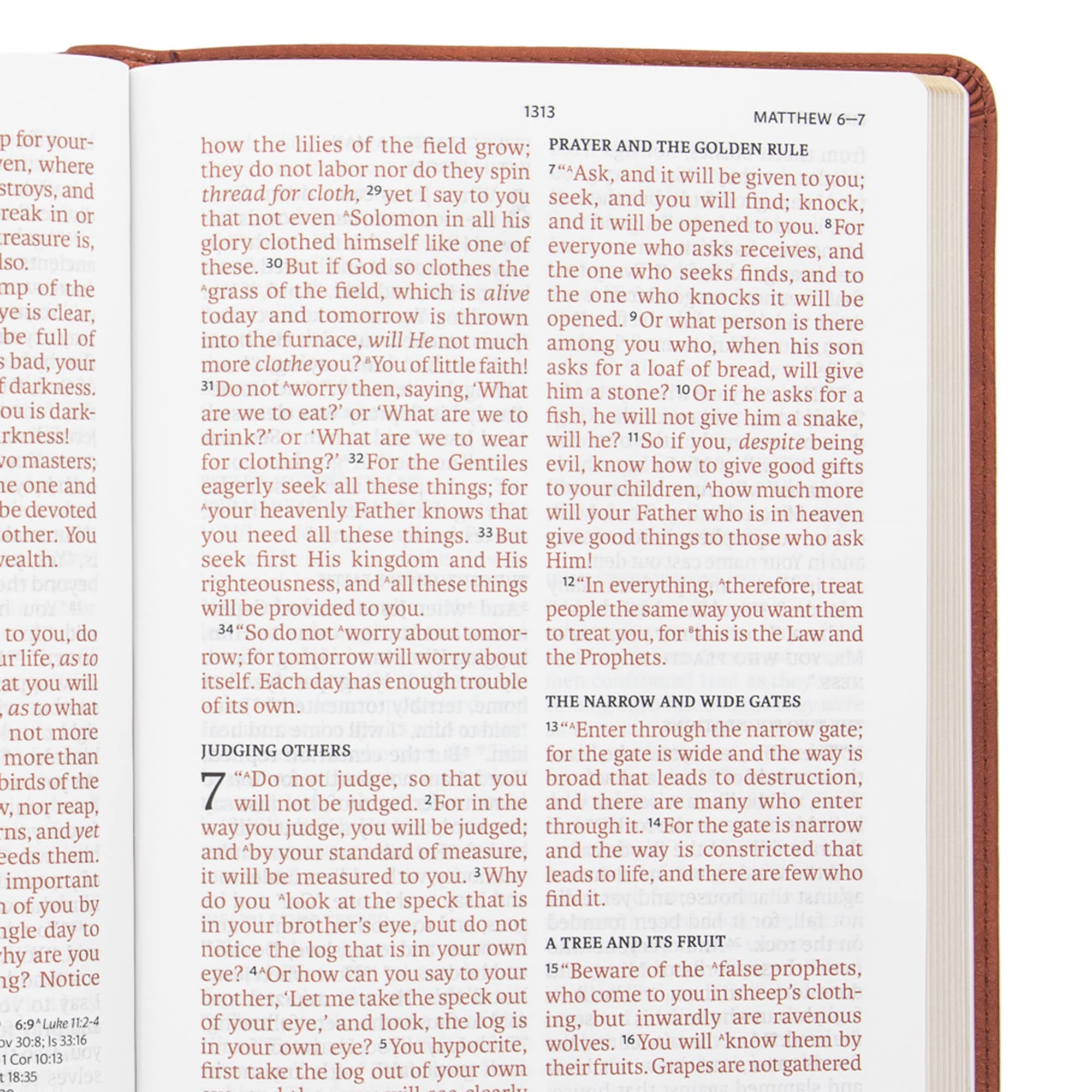 NASB Super Giant Print Reference Bible, Burnt Sienna LeatherTouch,Used