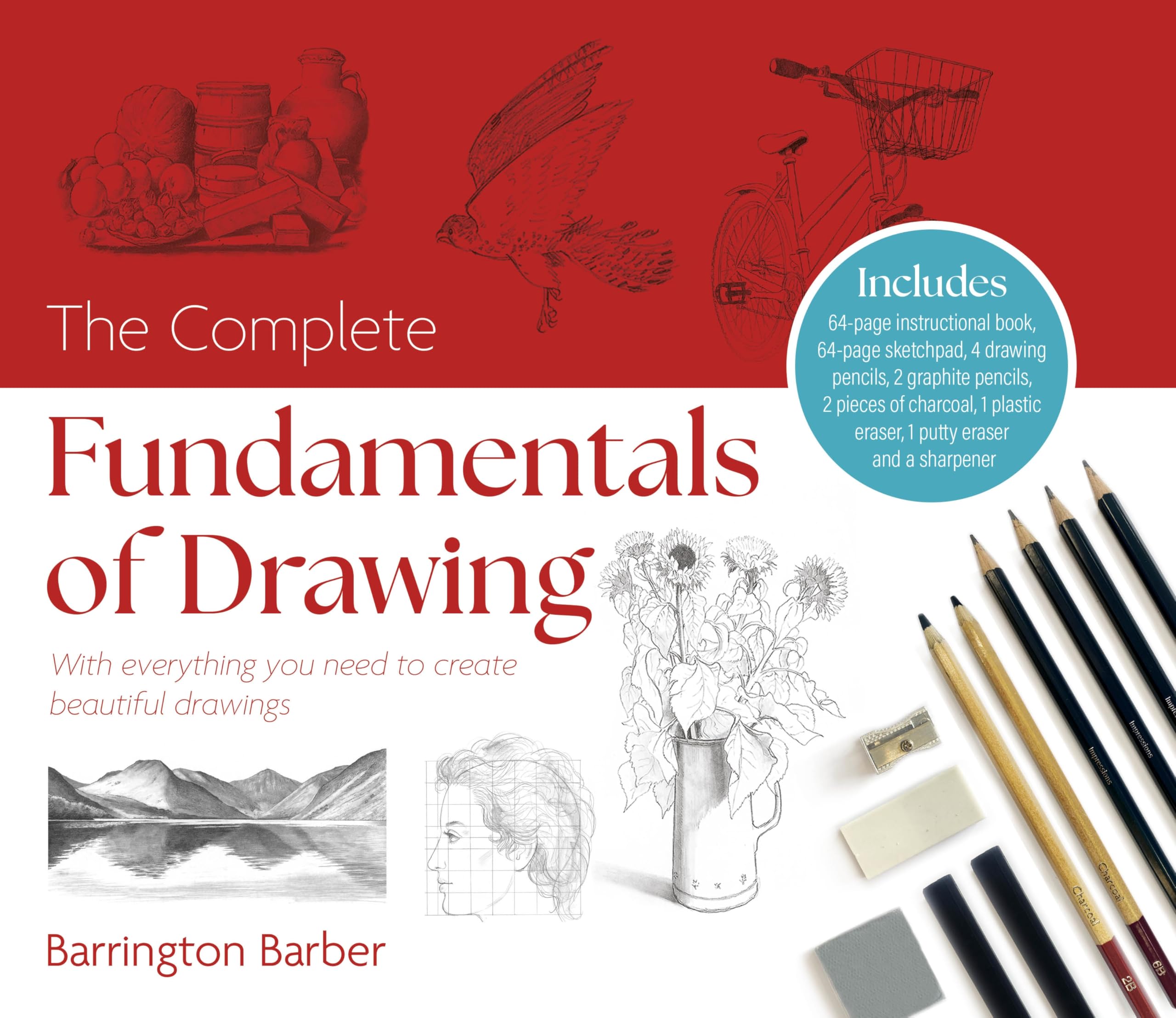 The Complete Fundamentals Of Drawing Kit: Includes An Instructional Book, A Sketchpad, Pencils And More (Sirius Drawing Kits)