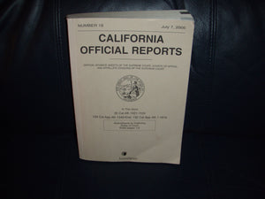 California Official Reports (Official Advance Sheets of the Supreme Court, Court of Appeal, and Appellate Divisions of the Super,Used