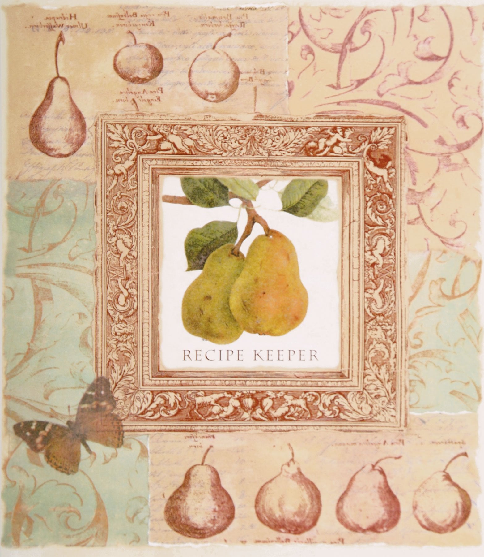 Deluxe Recipe Binder Framed Pear,Used