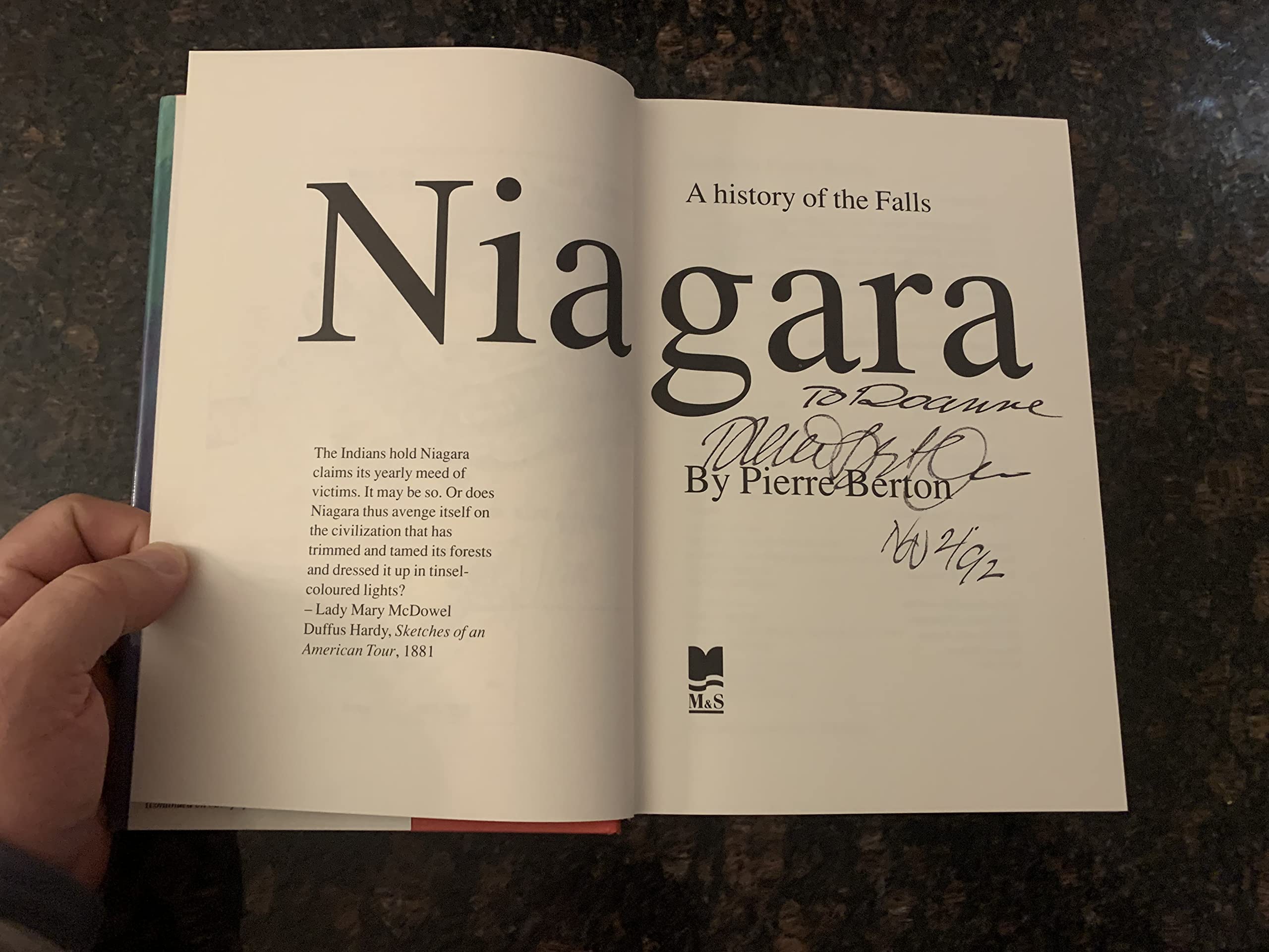 Niagara: A History of the Falls,New