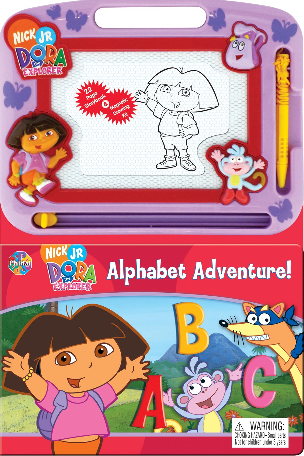 Dora Alphabet Adventure Storybook & Magnetic Drawing Kit(Nickelodeon Learning),Used