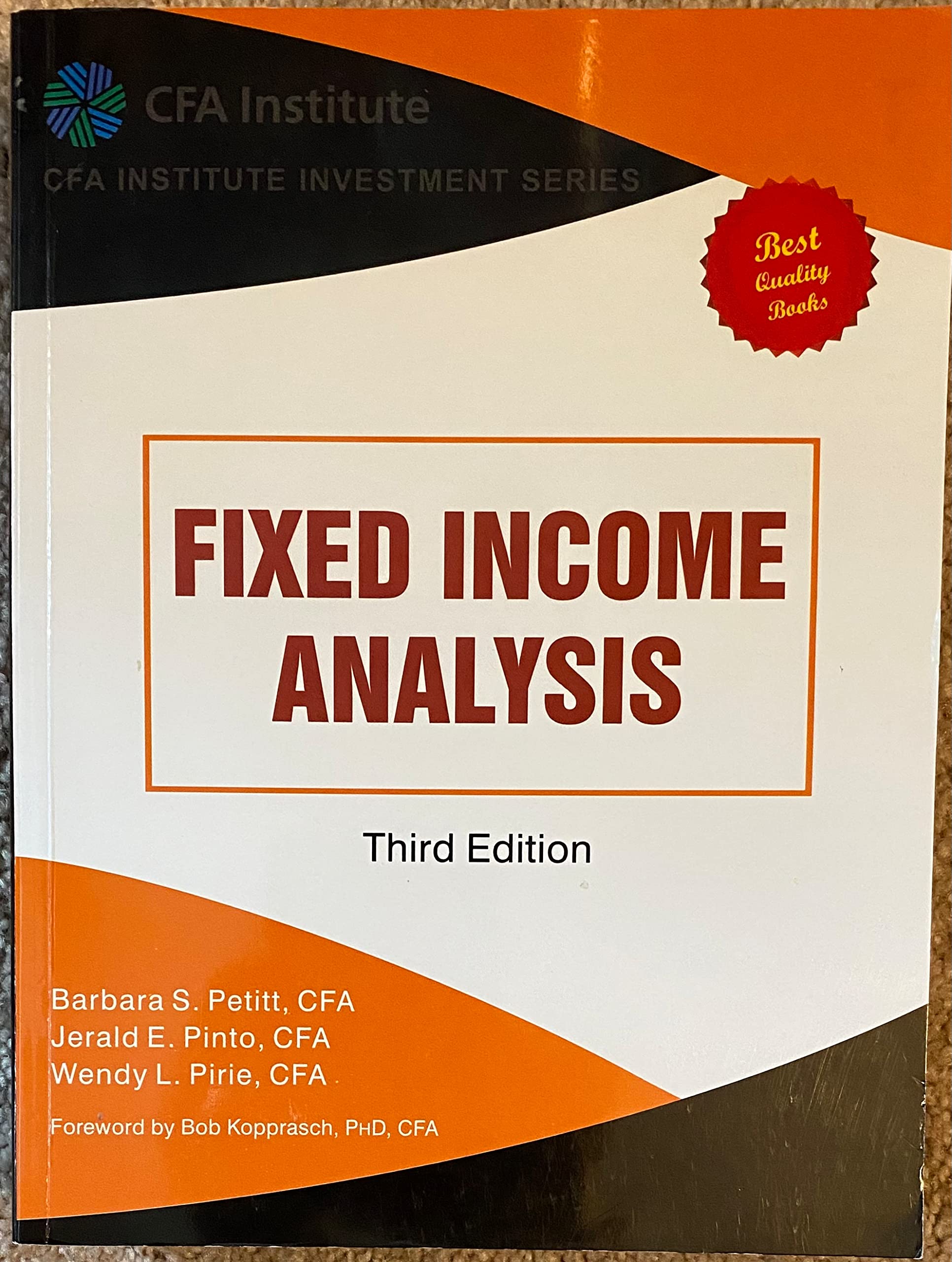 Fixed Income Analysis (CFA Institute Investment Series),Used