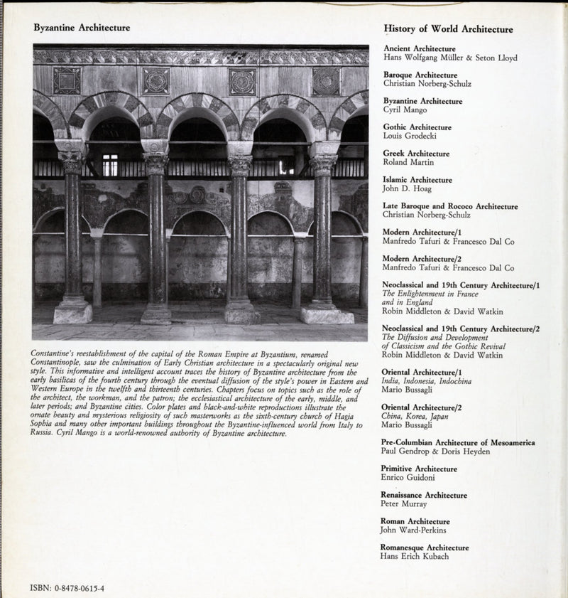 Byzantine Architecture (History of World Architecture),New