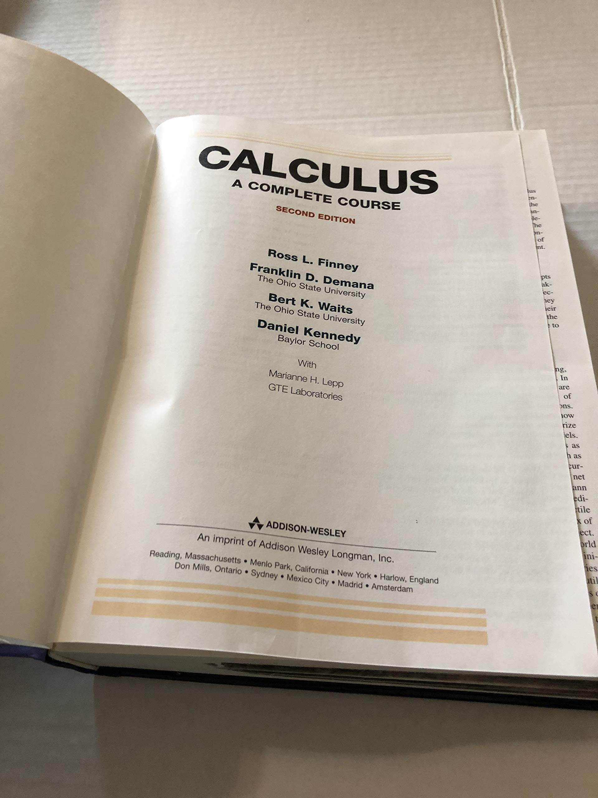 Calculus: A Complete Course (2nd Edition),Used