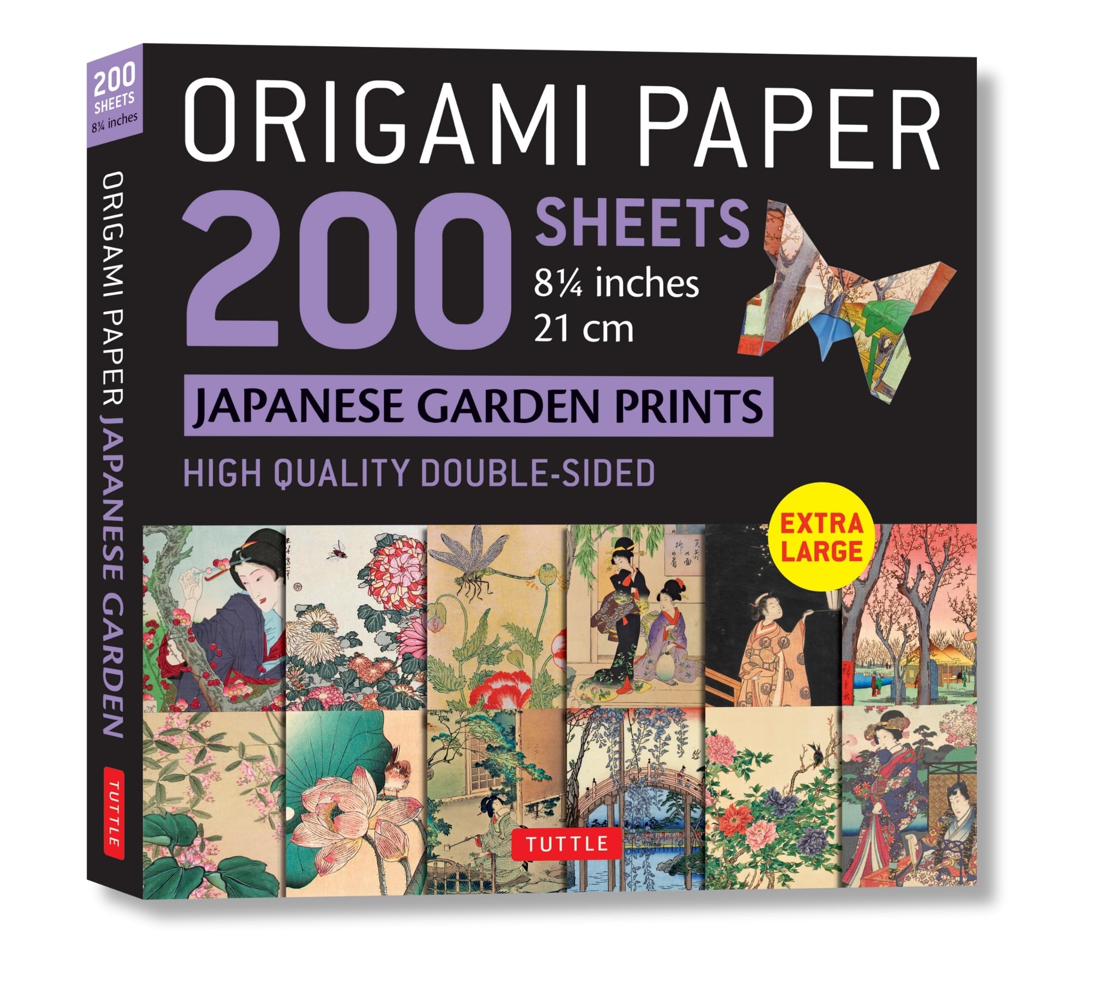 Origami Paper 200 Sheets Japanese Garden Prints 8 1/4' 21Cm: Double Sided Origami Sheets With 12 Different Prints (Instructions ,Used