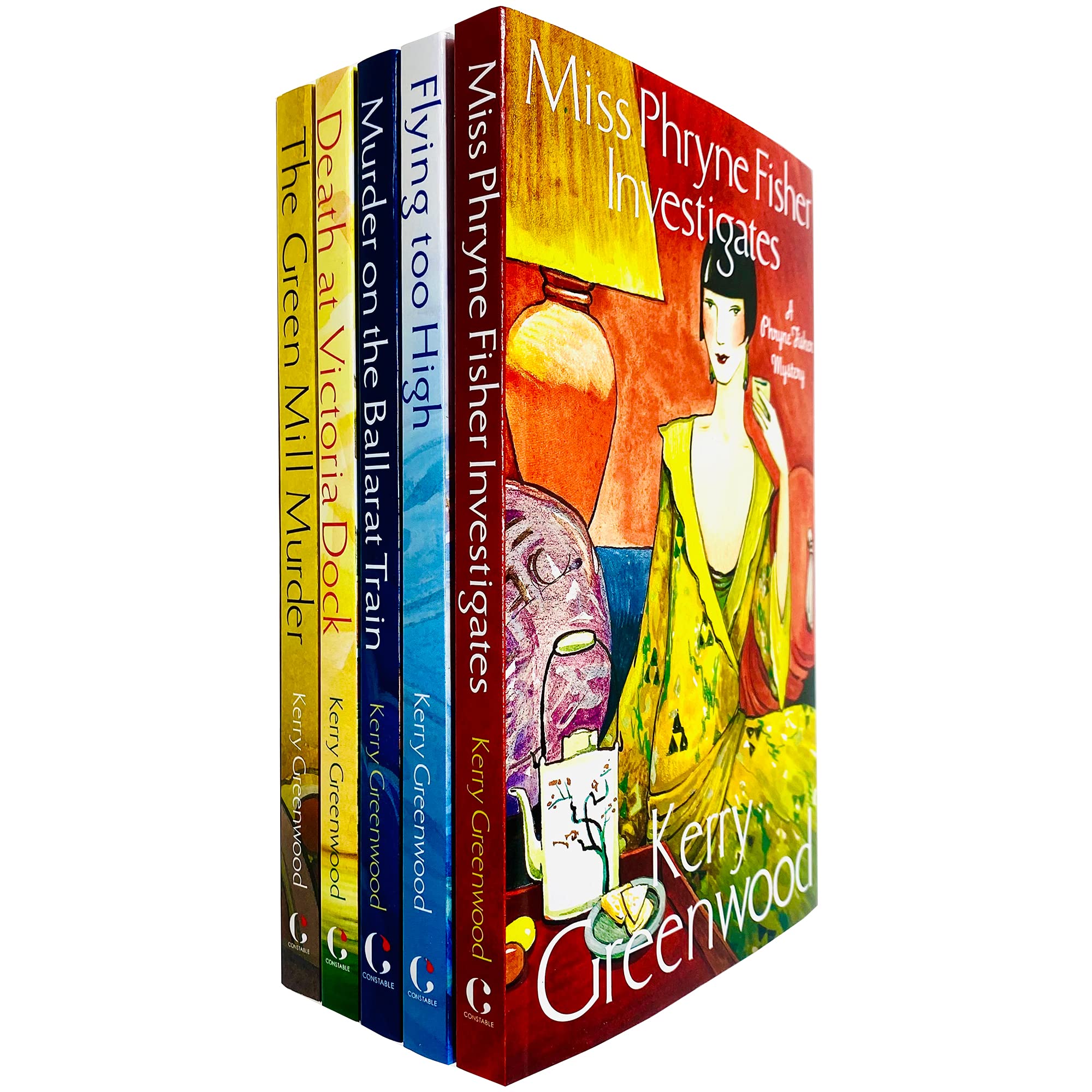 Phryne Fisher Murder Mystery Series Books 1  5 Collection Set by Kerry Greenwood (Miss Phryne Fisher Investigates, Flying Too H,Used
