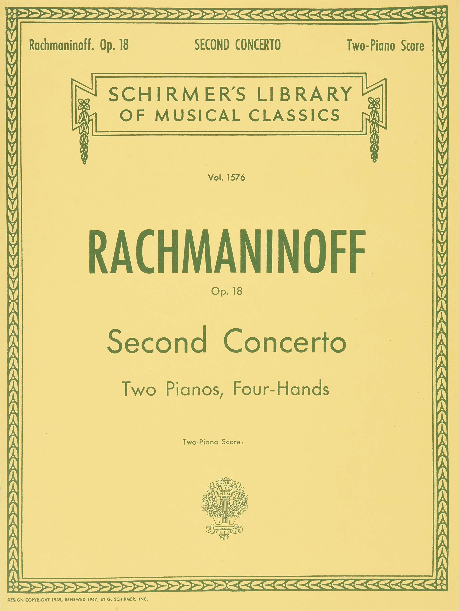 Concerto No. 2 in C Minor, Op. 18: Schirmer Library of Classics Volume 1576 National Federation of Music Clubs 20242028 Piano D,New