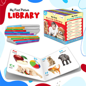 My First Picture Library Box (Red Edition) : Learning Board Book For Kids, Educational Picture Books For Toddlers, Collection Of 12 Board Books