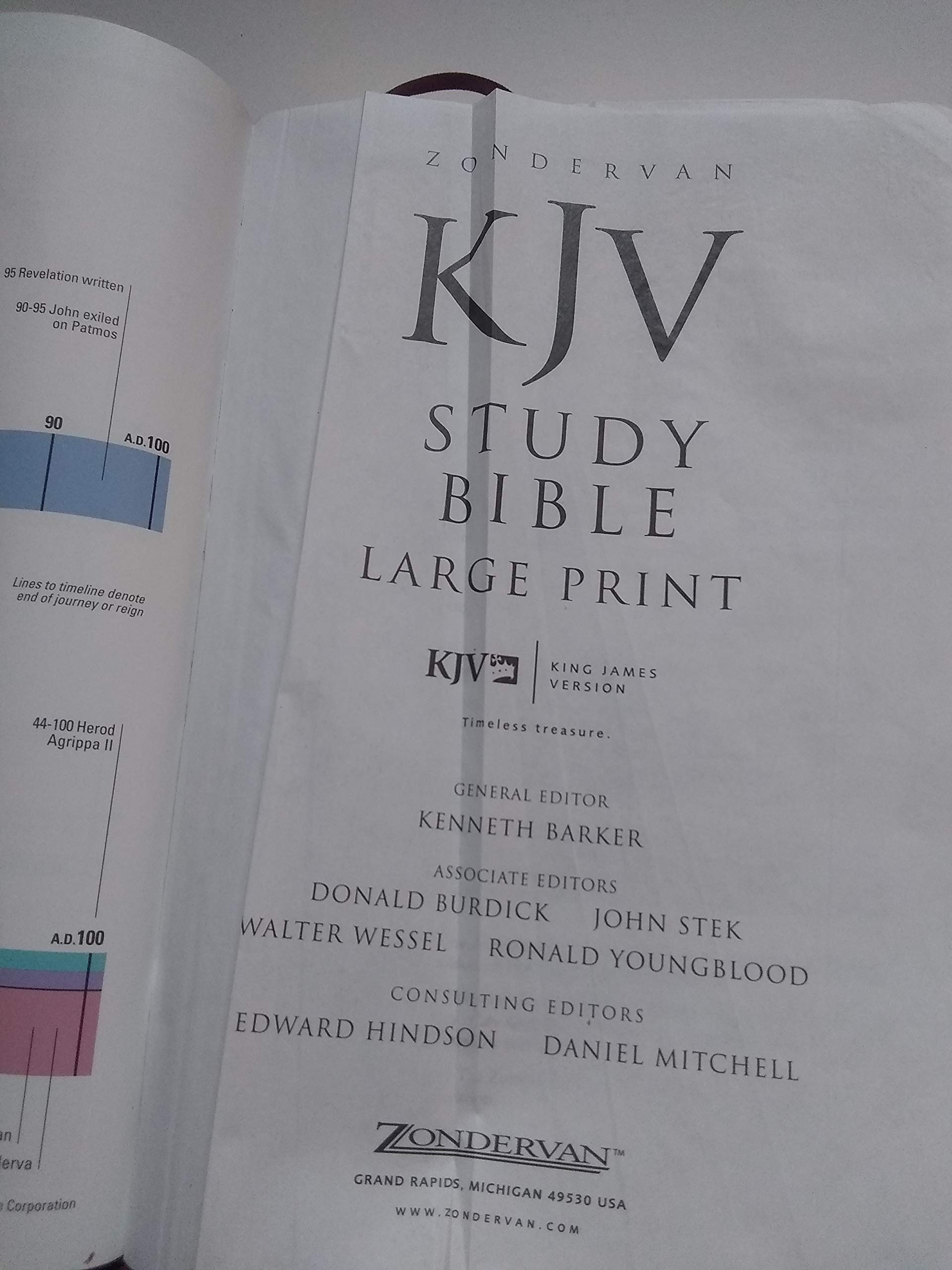 Zondervan KJV Study Bible, Large Print,Used