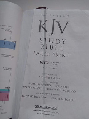 Zondervan KJV Study Bible, Large Print,Used