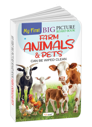 My First Big Picture Board Book Farm Animals & Pets: Childrens Early Learning Picture Book, Interactive Board Book For Toddlers, Picture Board Book For Kids