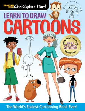 Learn to Draw Cartoons: The World?s Easiest Cartooning Book Ever!  Easy How to Draw Cartoon Characters and Animals Step by Step,New