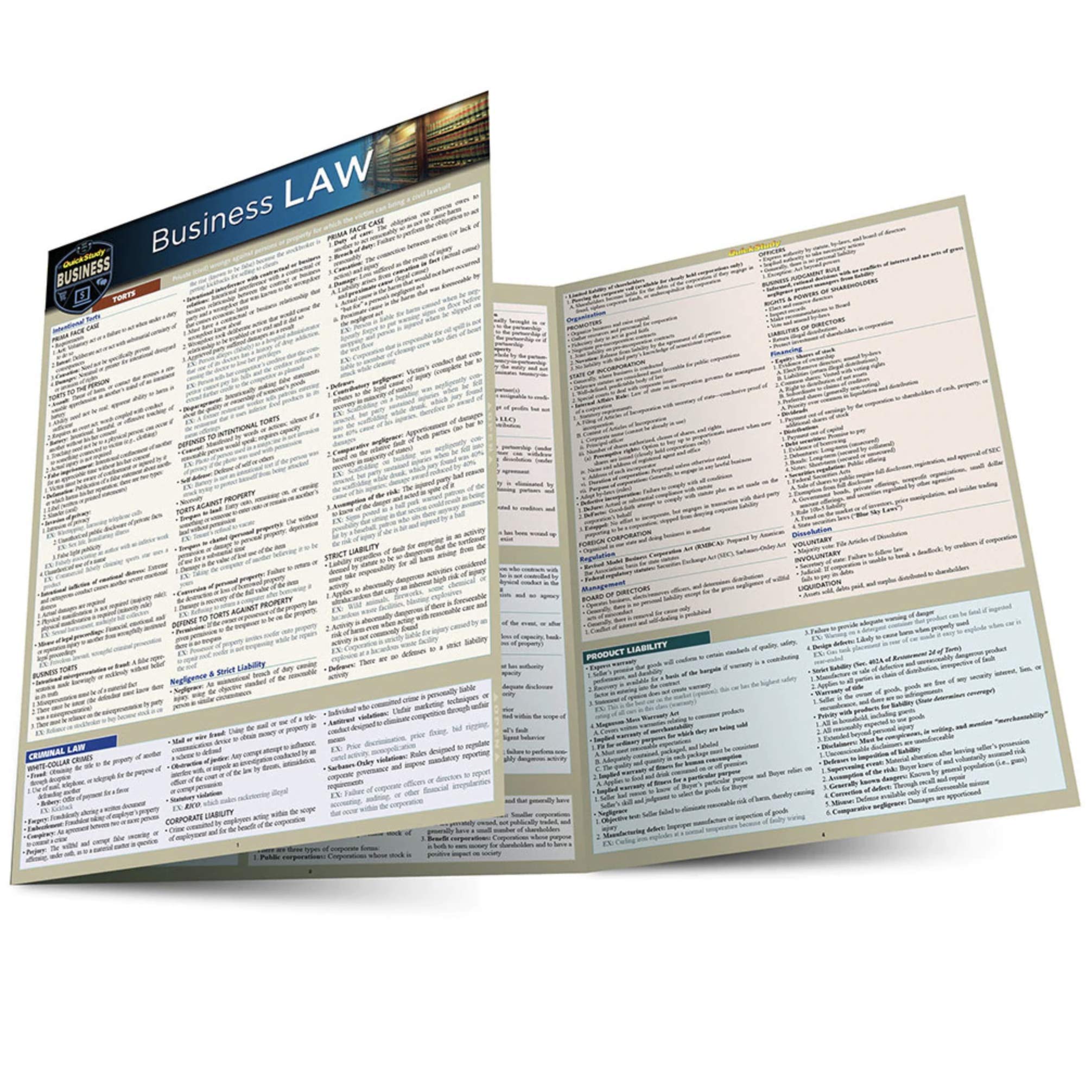 Business Law: a QuickStudy Laminated Reference Guide,Used