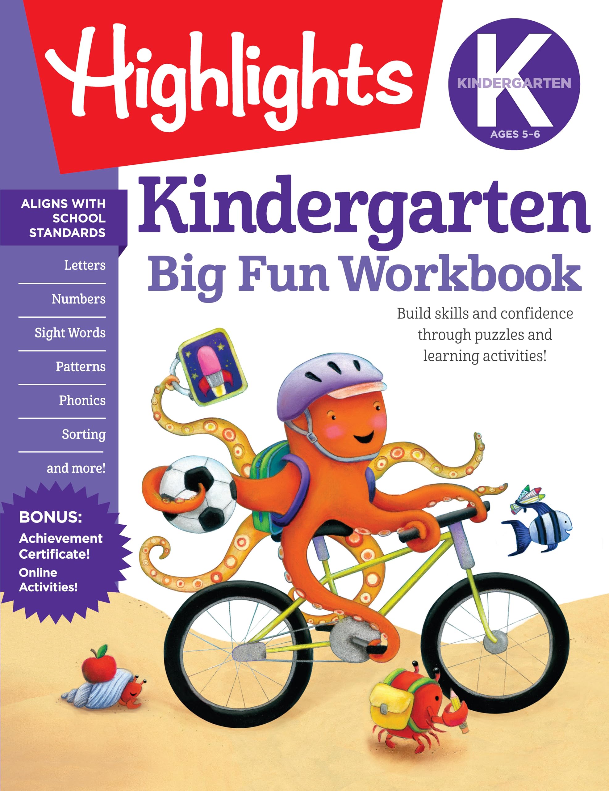 Kindergarten Big Fun Workbook: 256Page Kindergarten Activity Book Full Of Kindergarten Math, Reading, Writing Practice, Phonics