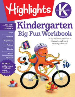 Kindergarten Big Fun Workbook: 256Page Kindergarten Activity Book Full Of Kindergarten Math, Reading, Writing Practice, Phonics