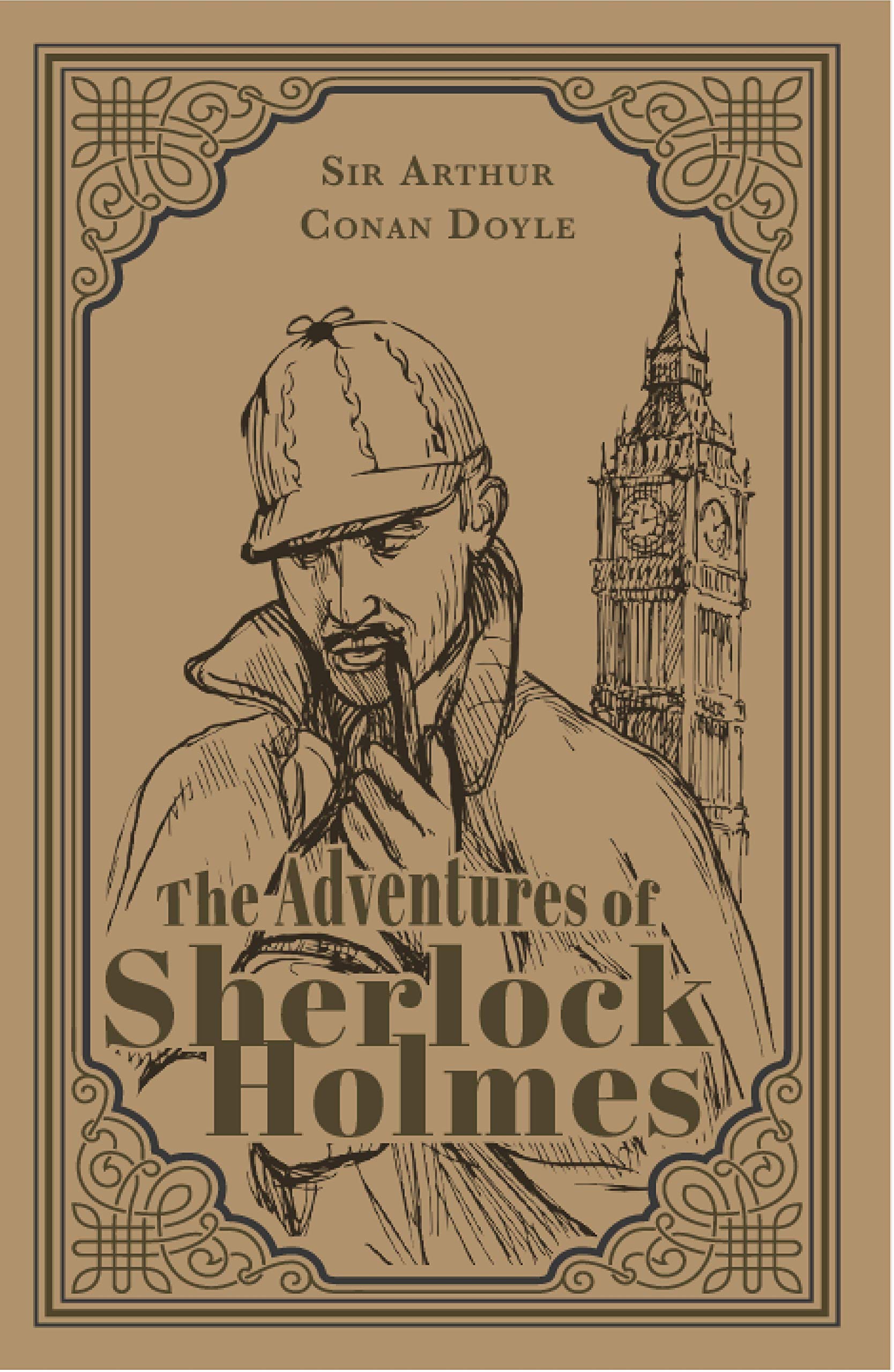 The Adventures of Sherlock Holmes; Sir Arthur Conan Doyle Classic Novel, (Mystery, Crime Solving), Ribbon Page Marker, Perfect f,Used