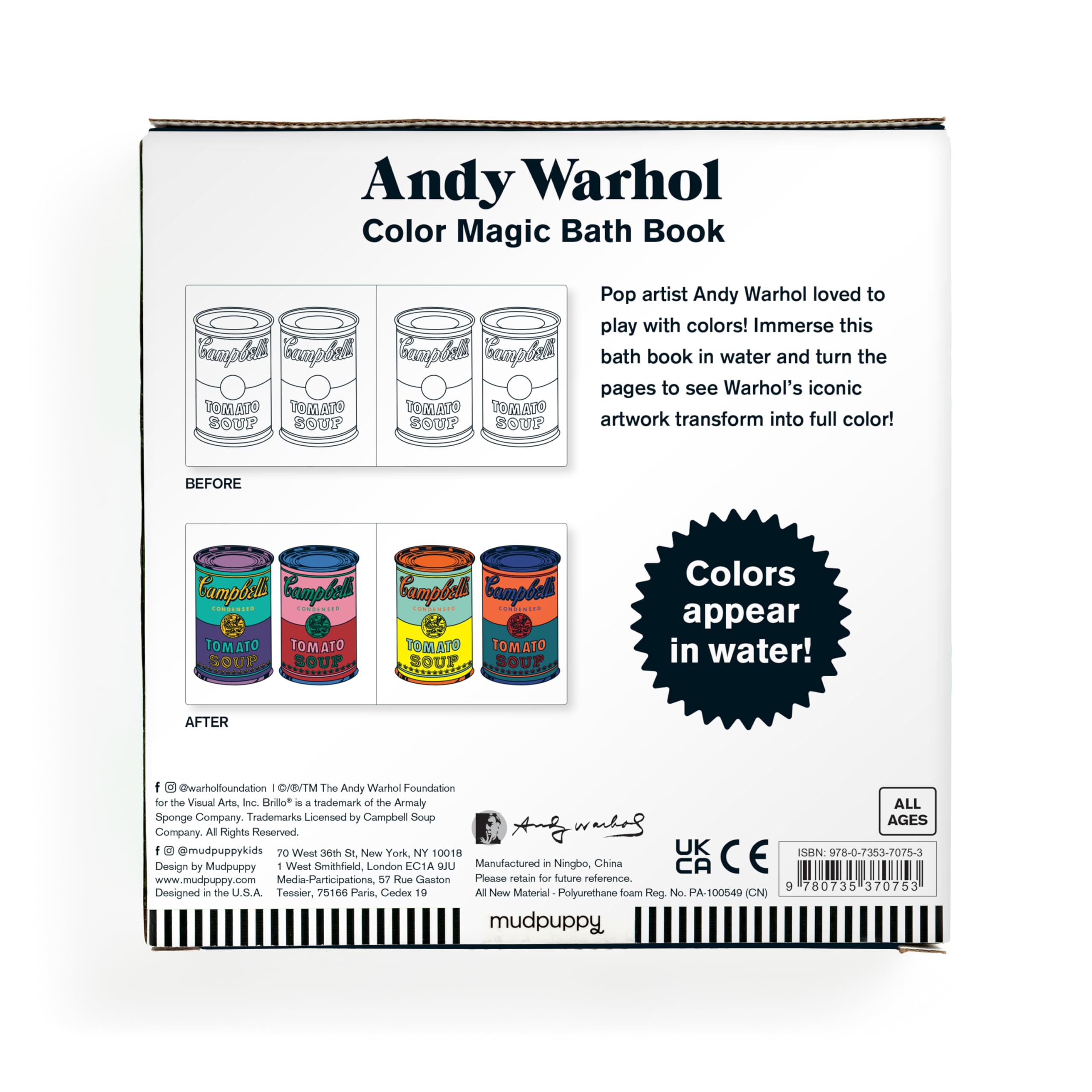 Andy Warhol Color Magic Bath Book: (Bath Time Books, Bath Books for Toddlers and Babies, Waterproof Books),Used