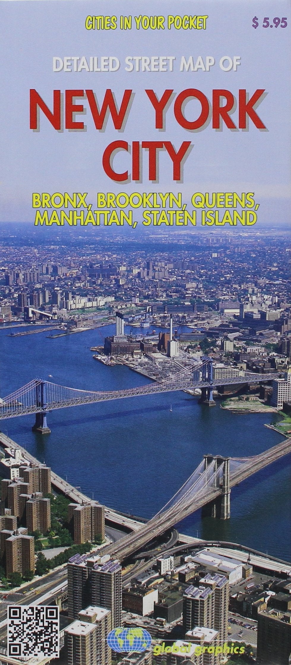 New York City 5 Boroughs Street Map (Brooklyn, Bronx, Manhattan, Staten Island and Queens),Used
