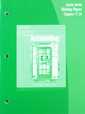 Working Papers, Chapters 1724 for Gilbertson/Lehman/Ross' Century 21 Accounting: General Journal, 8th,Used