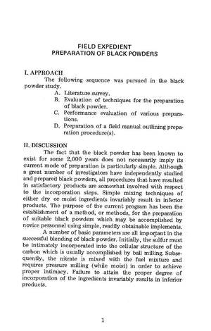 CIA Field Expedient Preperation of Black Powders,Used