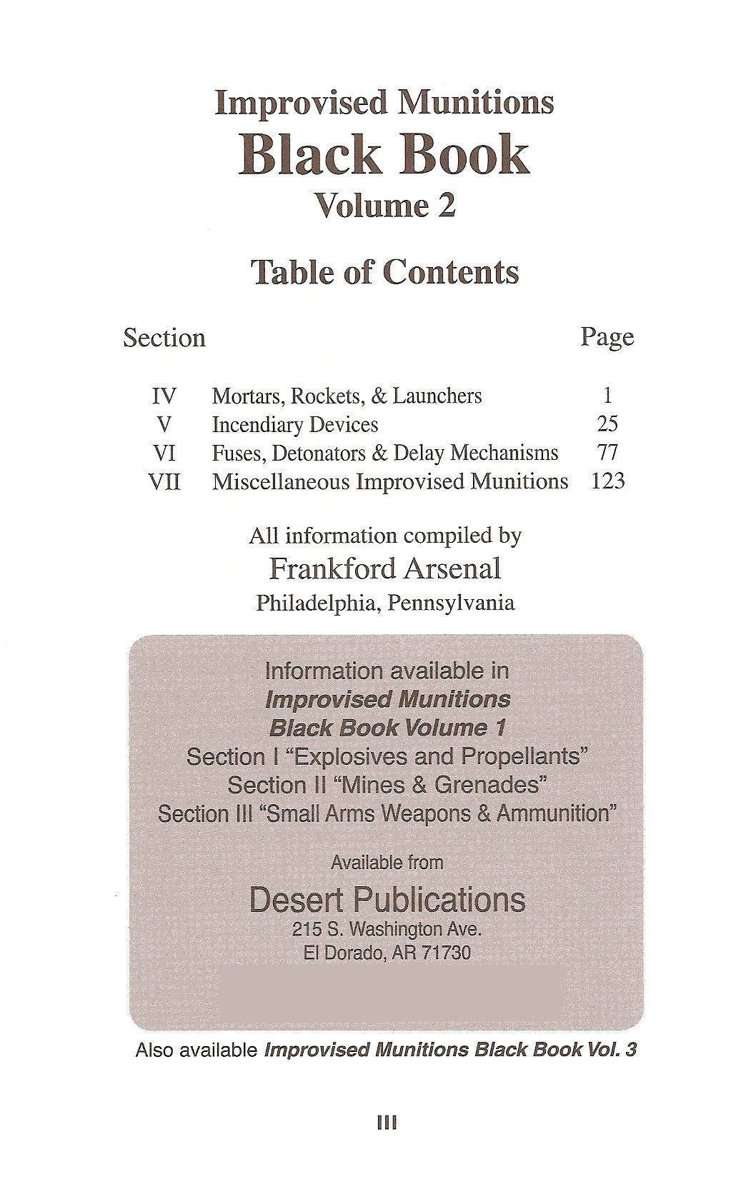 Improvised Munitions Black Book Volume 2