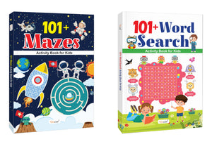 101+ Word Search And Mazes Activity Book For Kids : Kids Learning Workbook, Interactive Learning Book,Brain-Boosting Activity Book For Kids | Combo Of 2 Books