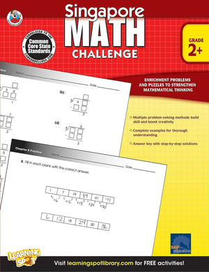 Carson Dellosa 704279 Frank Schaffer Singapore Math Challenge Workbook, Grades 2  5