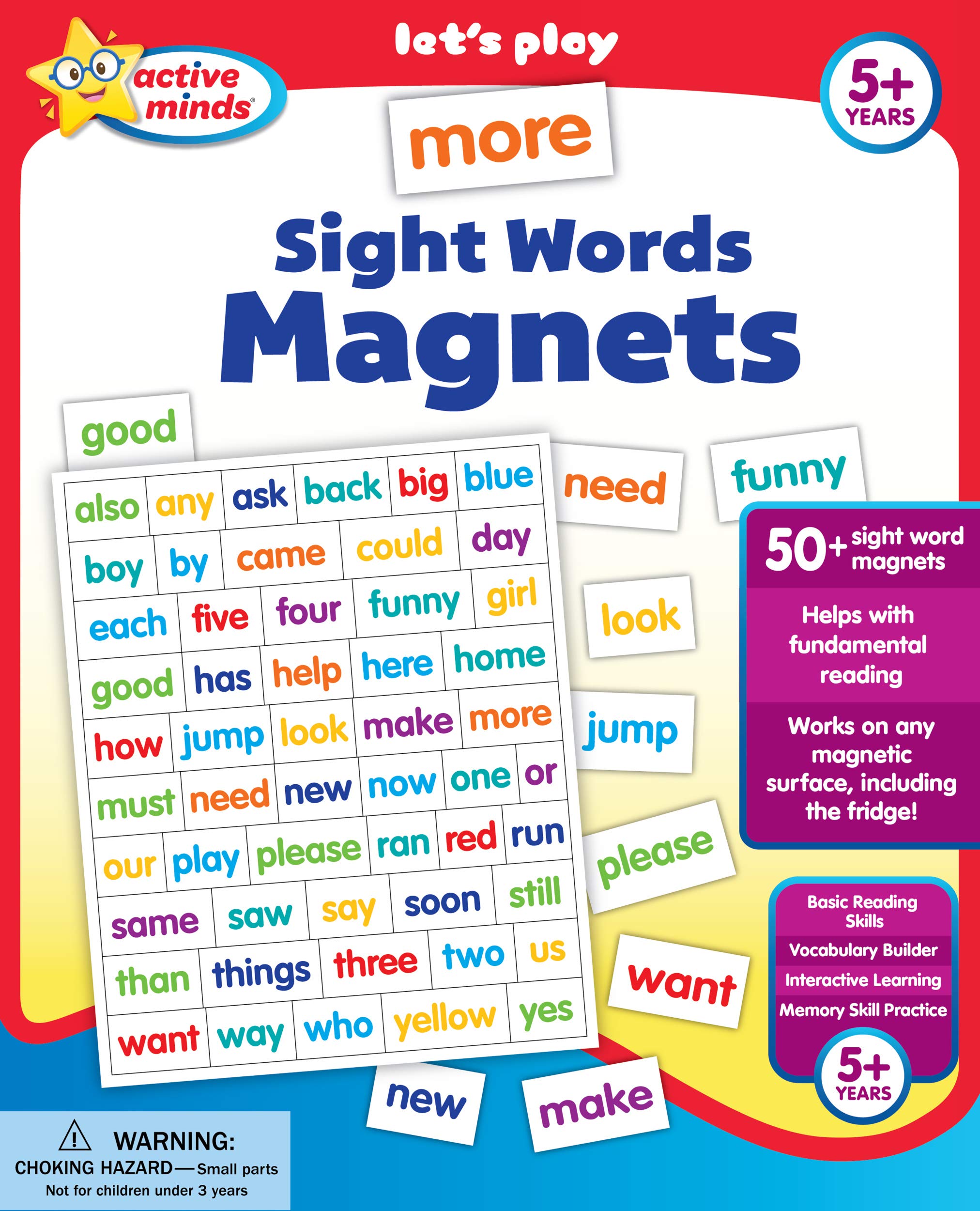 Active Minds More Sight Words Magnets  Learn and Practice Language Building Skills needed for Reading (Ages 5 and Up),Used
