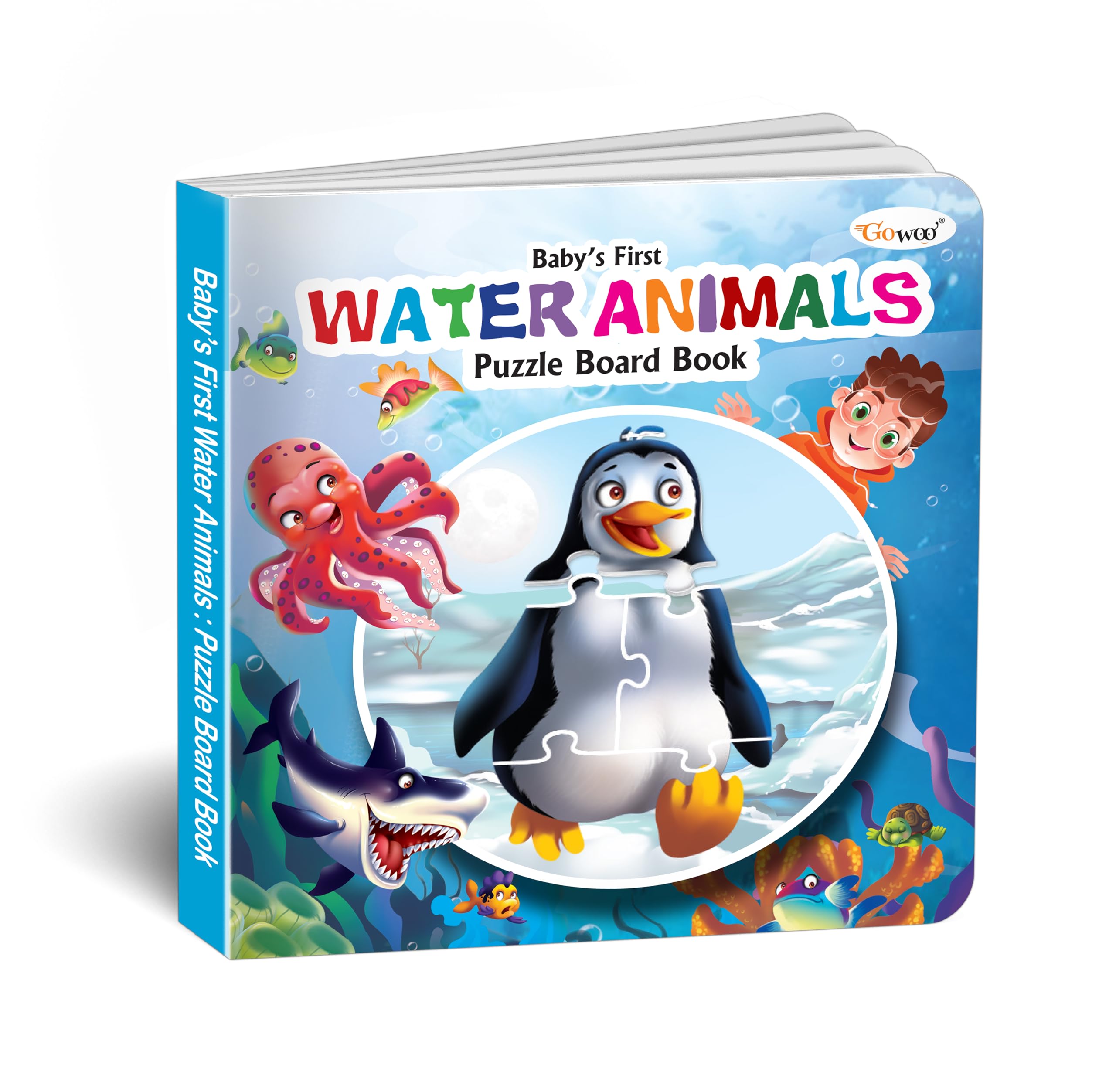 BabyS First Water Animals Puzzle Board Book : Kids Learning Board Book, Self-Correcting Puzzles, Preschool Learning Puzzles Book, Educational Fun Learning Board Book