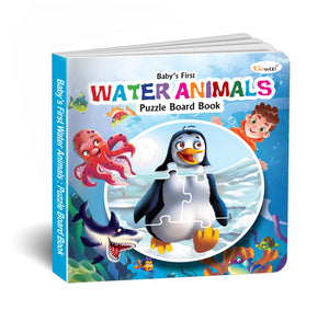 BabyS First Water Animals Puzzle Board Book : Kids Learning Board Book, Self-Correcting Puzzles, Preschool Learning Puzzles Book, Educational Fun Learning Board Book