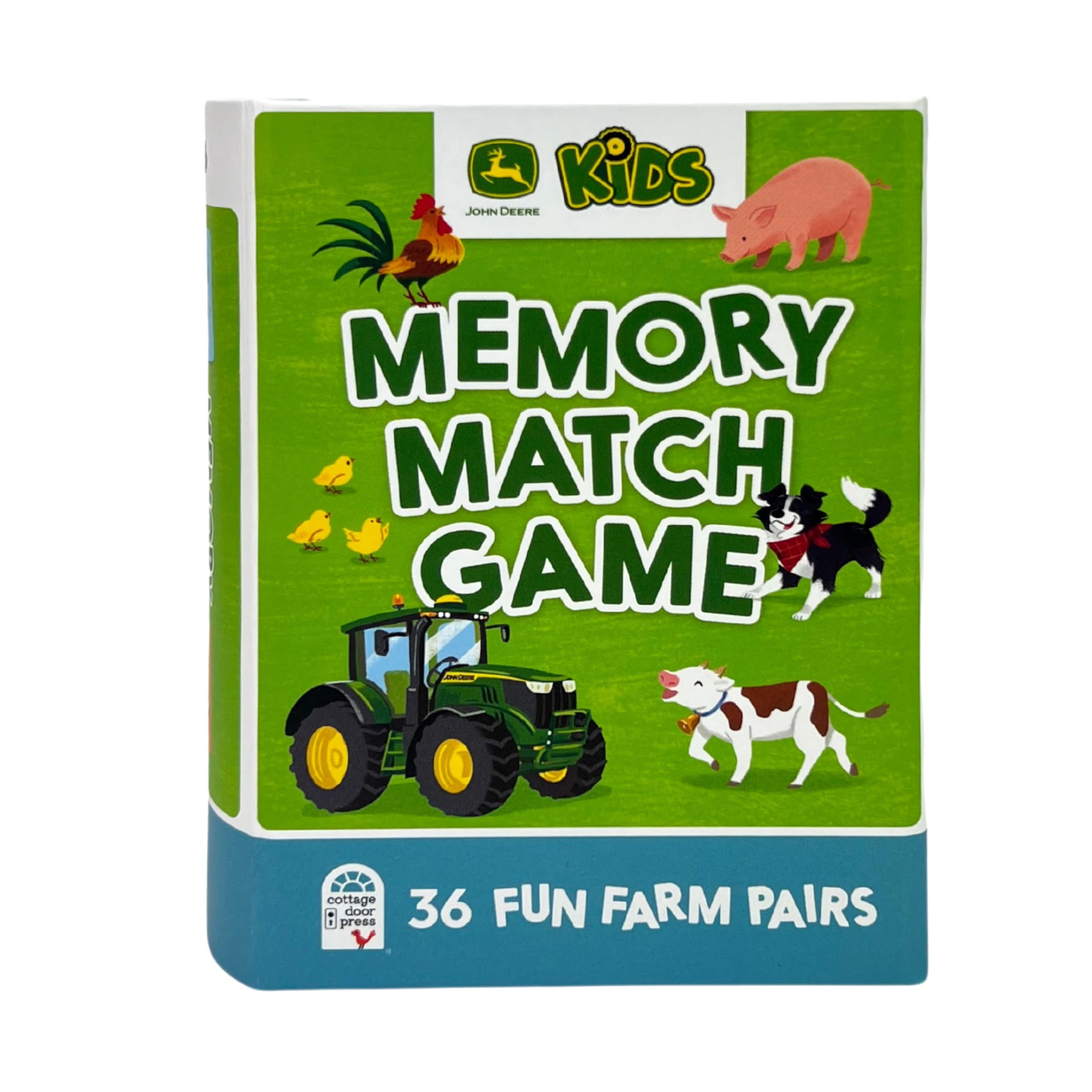Cottage Door Press John Deere Memory Matching Game For Kids Ages 3+ 72 Large Thick Cards Including Farm Animals And Tractors In