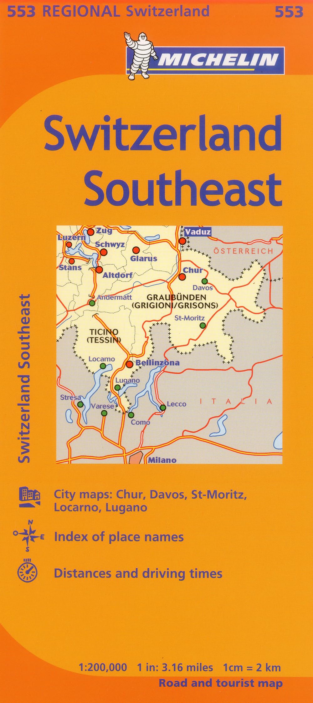 Michelin Switzerland: Southeast Map 553 (Maps/Regional (Michelin)),Used