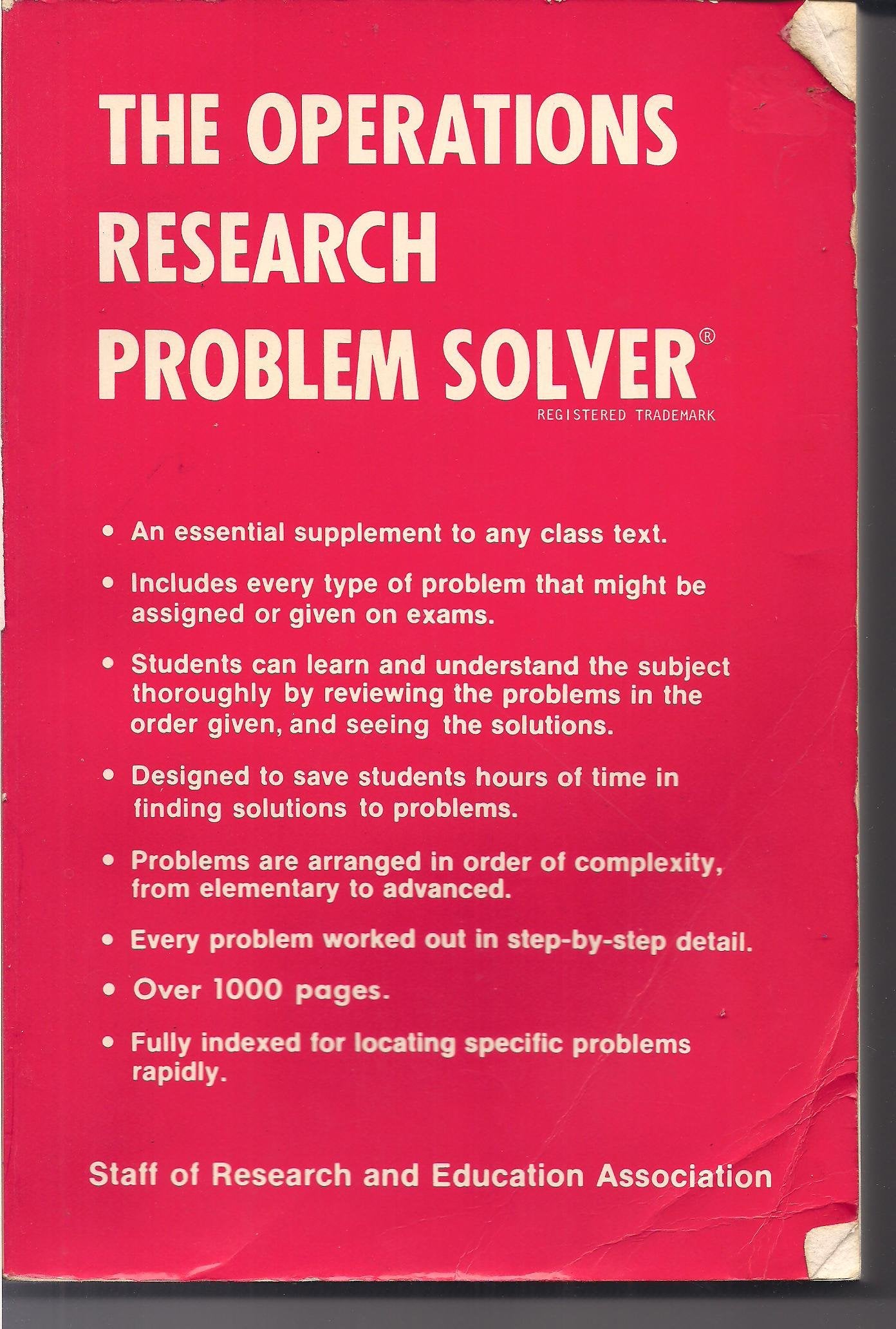 Operations Research Problem Solver (Problem Solvers Solution Guides),Used