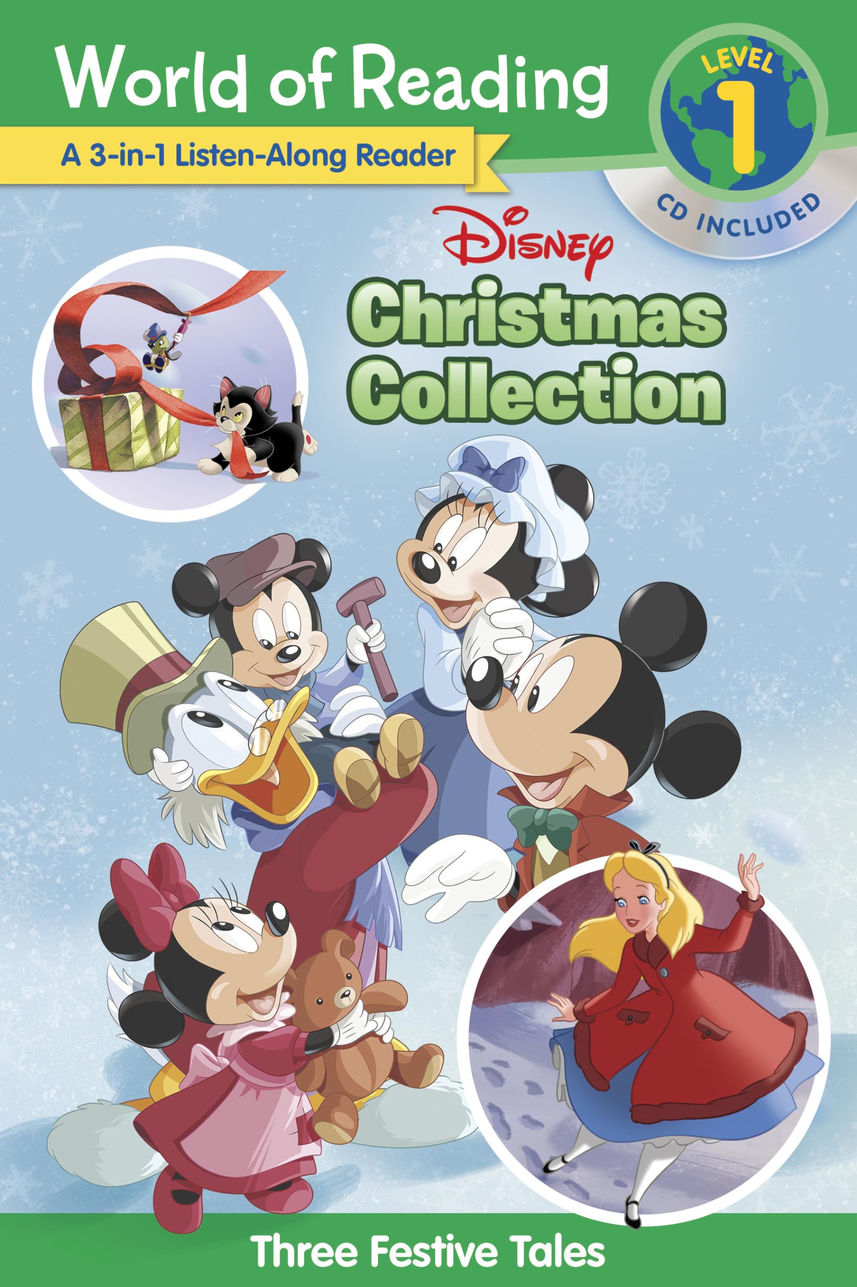 World of Reading: Disney Christmas Collection 3in1 ListenAlong ReaderLevel 1: 3 Festive Tales with CD!,Used