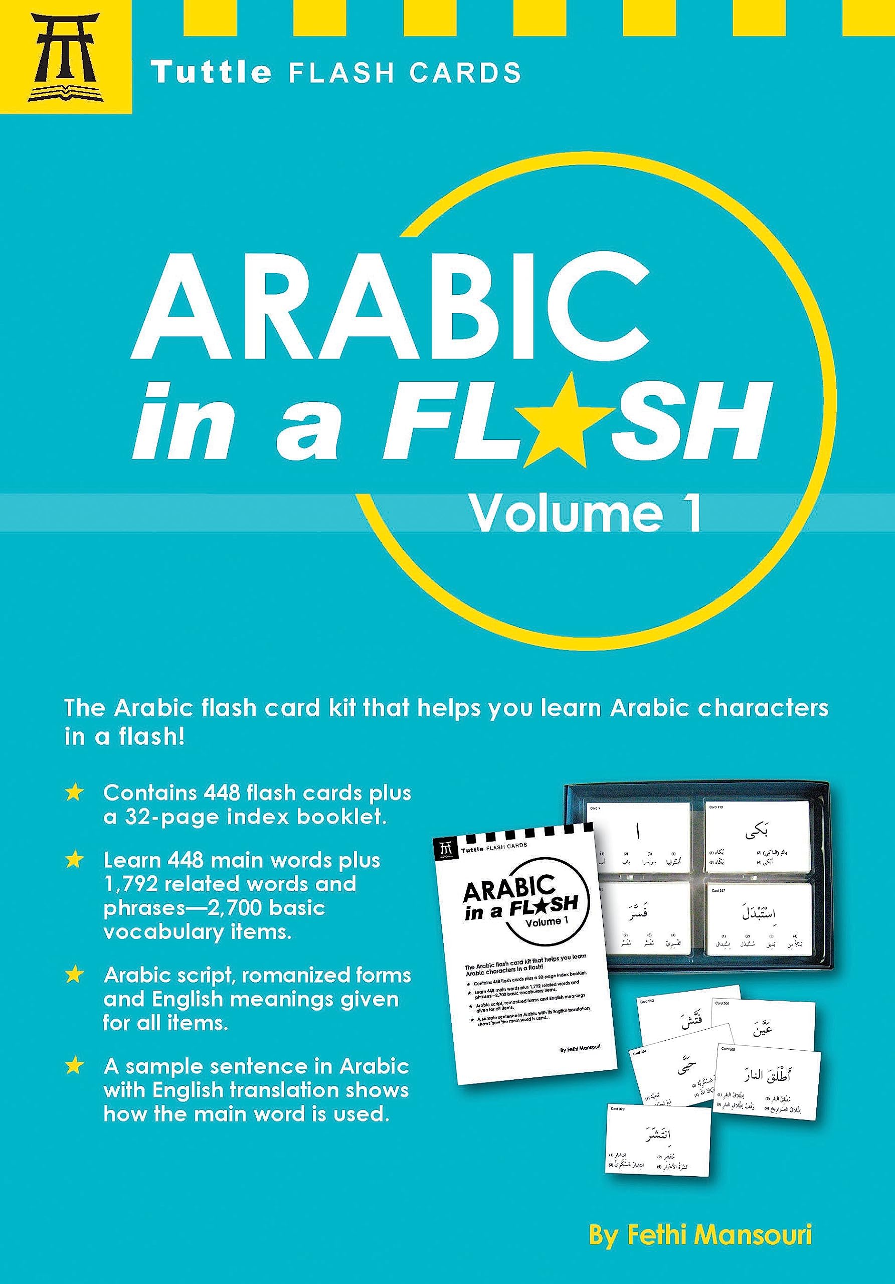 Arabic In A Flash Kit Volume 1: A Set Of 448 Flash Cards With 32Page Instruction Booklet (Tuttle Flash Cards),Used