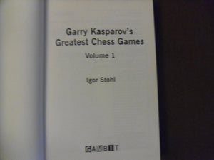 Garry Kasparov's Greatest Chess Games, Volume 1,Used