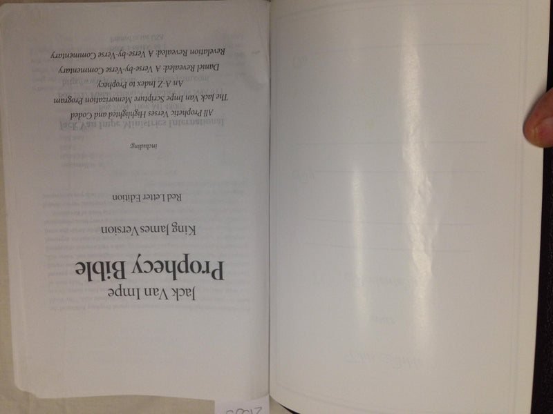 Jack Van Impe Prophecy Bible (Special Limited Edition /Words of Christ in Red),Used
