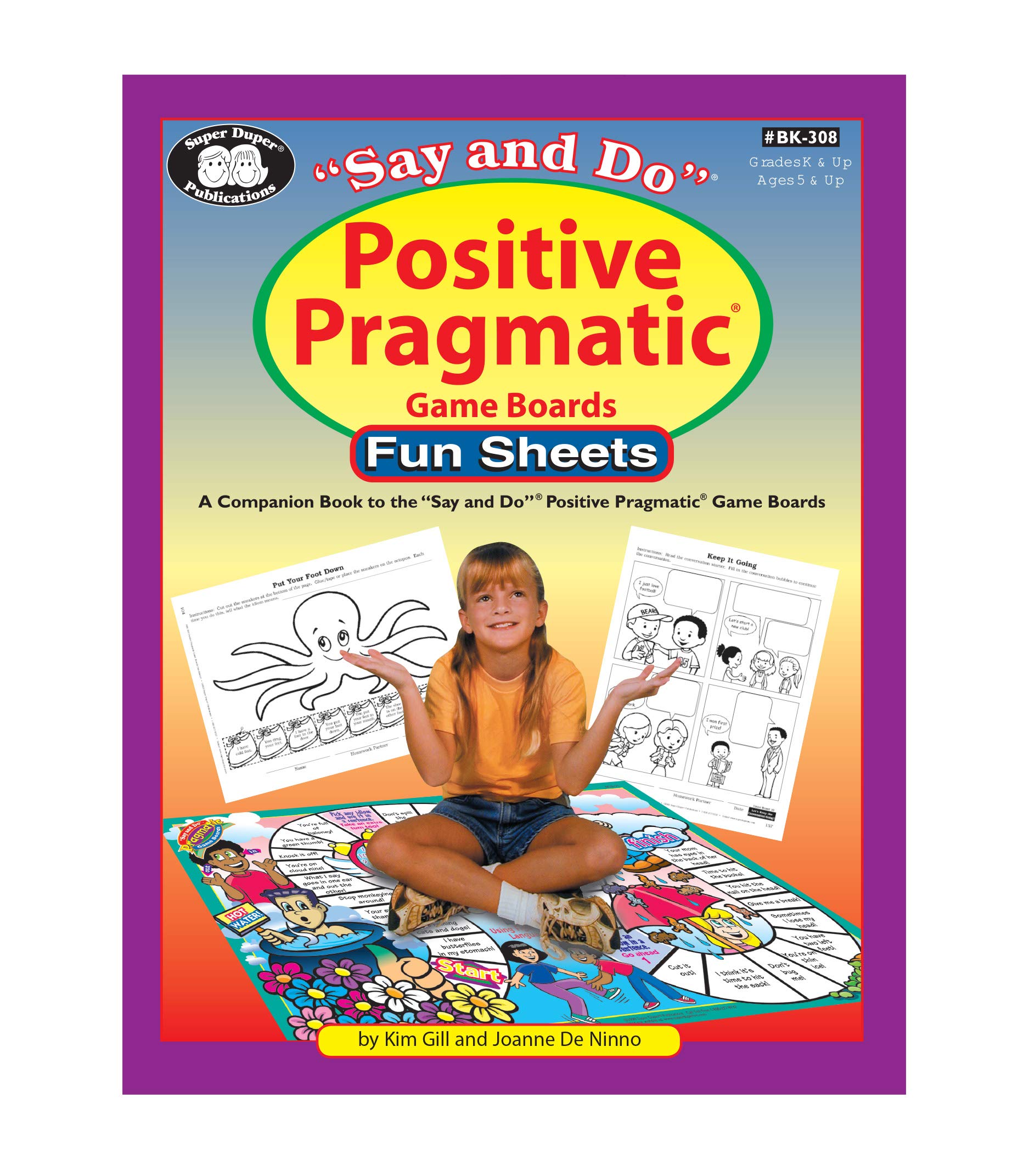 Super Duper Publications  Say and Do Positive Pragmatic Game Board Fun Sheets  Educational Resource for Children,Used