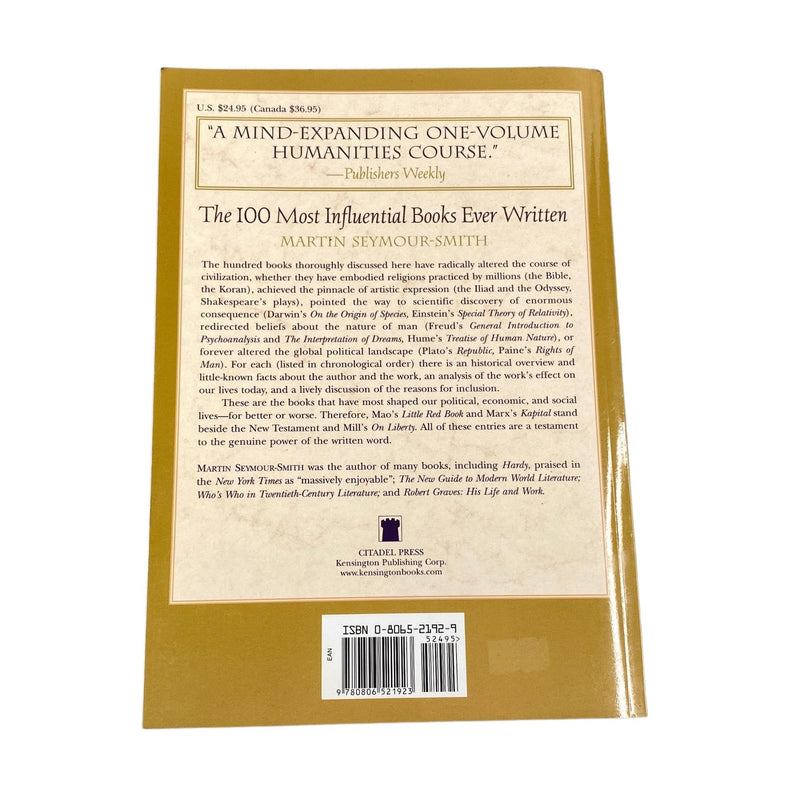The 100 Most Influential Books Ever Written: The History Of Though From Ancient Times To Today,Used