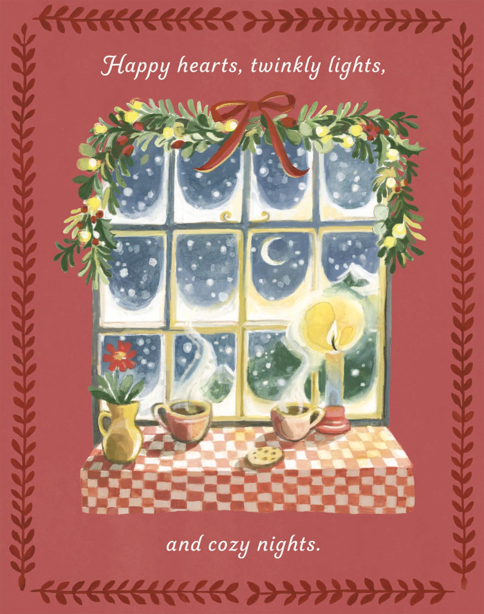 Love Muchly Greeting Cards: Holiday  Happy Hearts, Twinkly Lights (Pack Of 6)