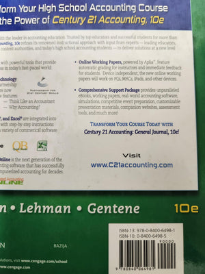 Century 21 Accounting: General Journal,Used