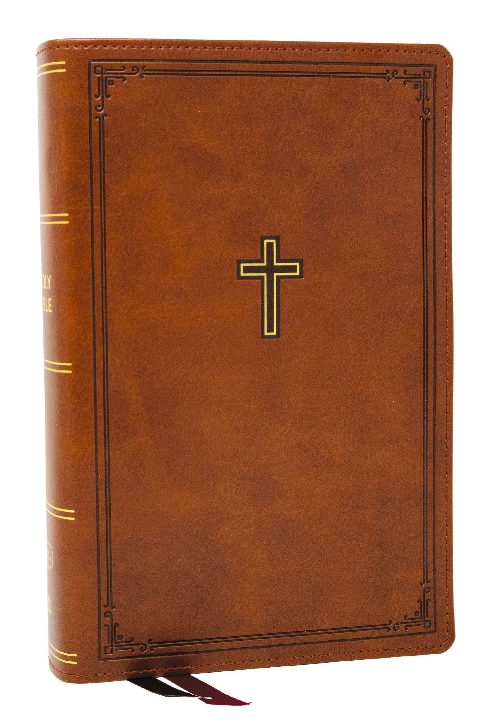 Kjv Personal Size Large Print EndOfVerse Reference Bible, Brown Leathersoft, Red Letter, Comfort Print (Thumb Indexed)