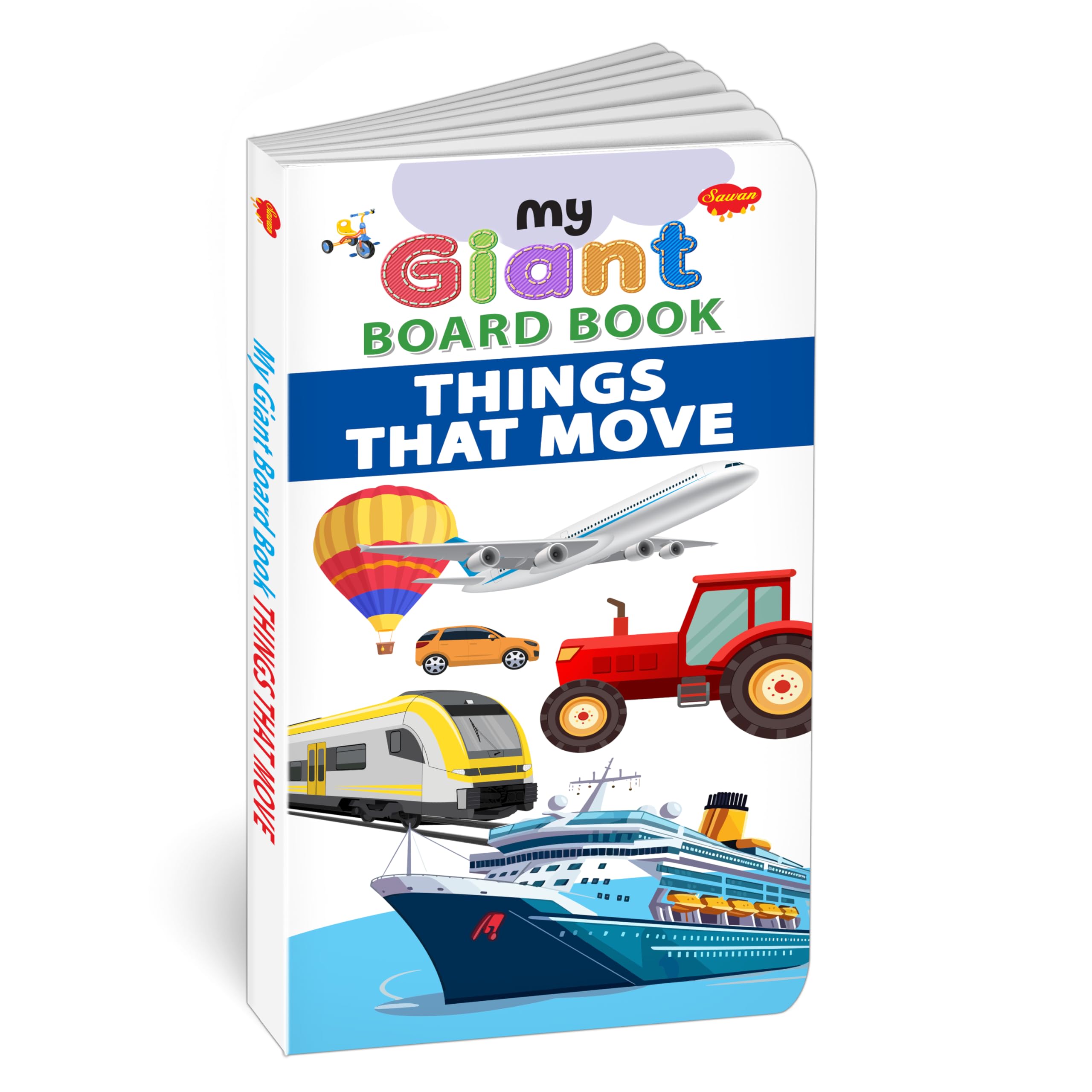 My Giant Board Book : Things That Move - Board Books For Early Readers, Preschool Learning Book, Children Learning Board Book