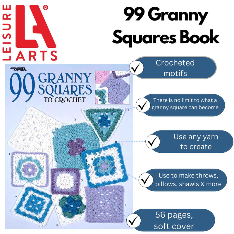 99 Granny Squares To Crochet (Leisure Arts #3078),Used