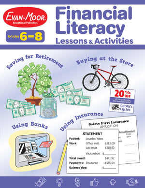 Evanmoor Financial Literacy Lessons And Activities, Grade 68, Homeschool And Classroom Resource Workbook, Learn About Money, E,Used