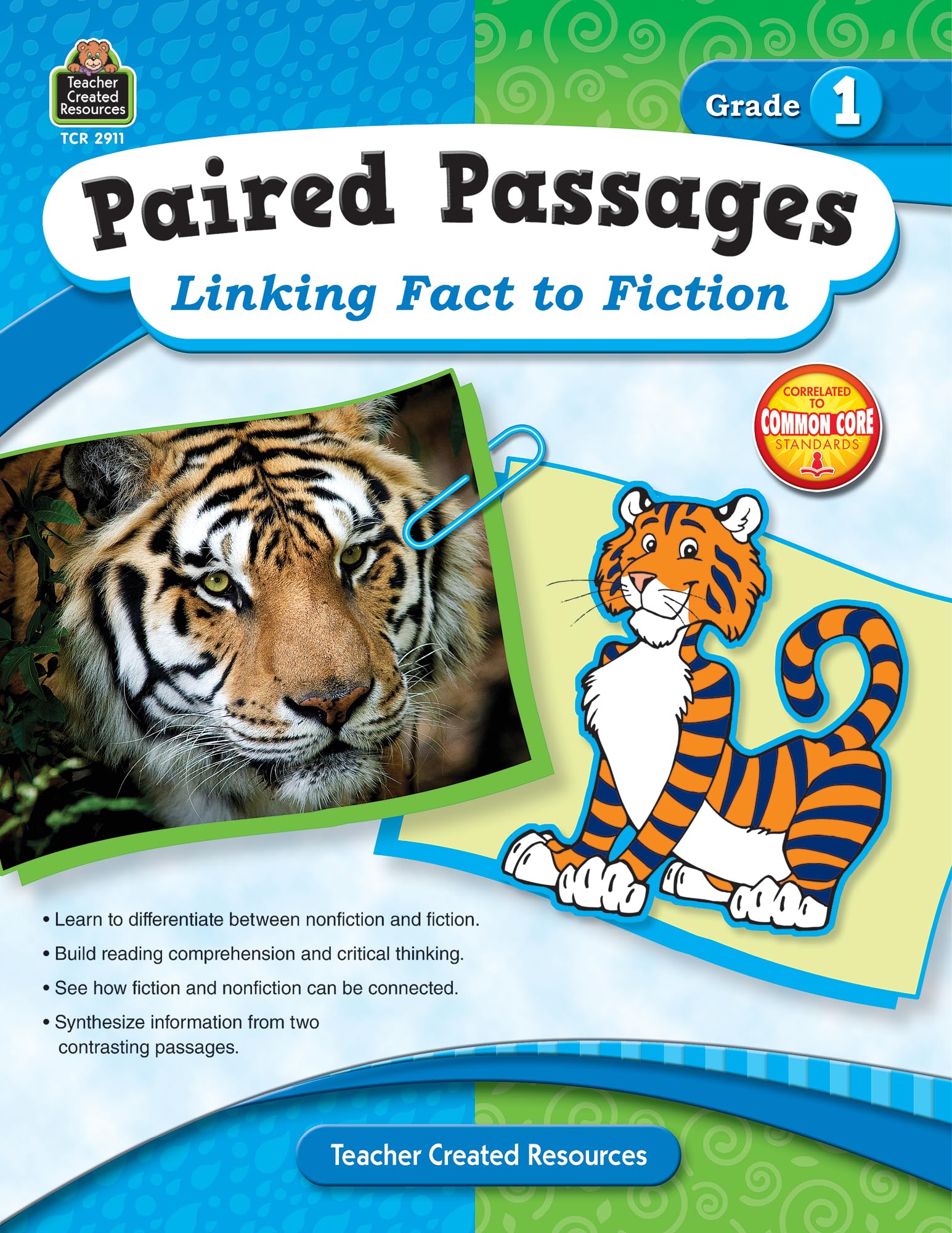 Teacher Created Resources Paired Passages: Linking Fact to Fiction Book, Grade 1,Used