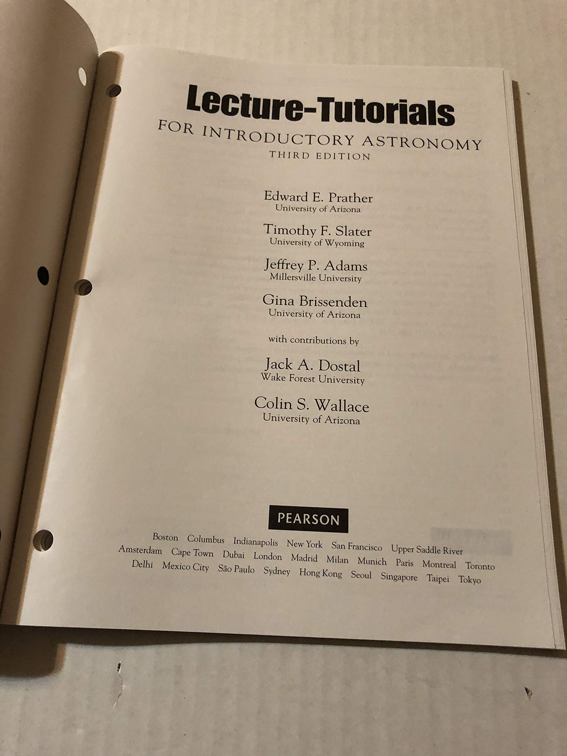 LectureTutorials for Introductory Astronomy, 3rd Edition,New
